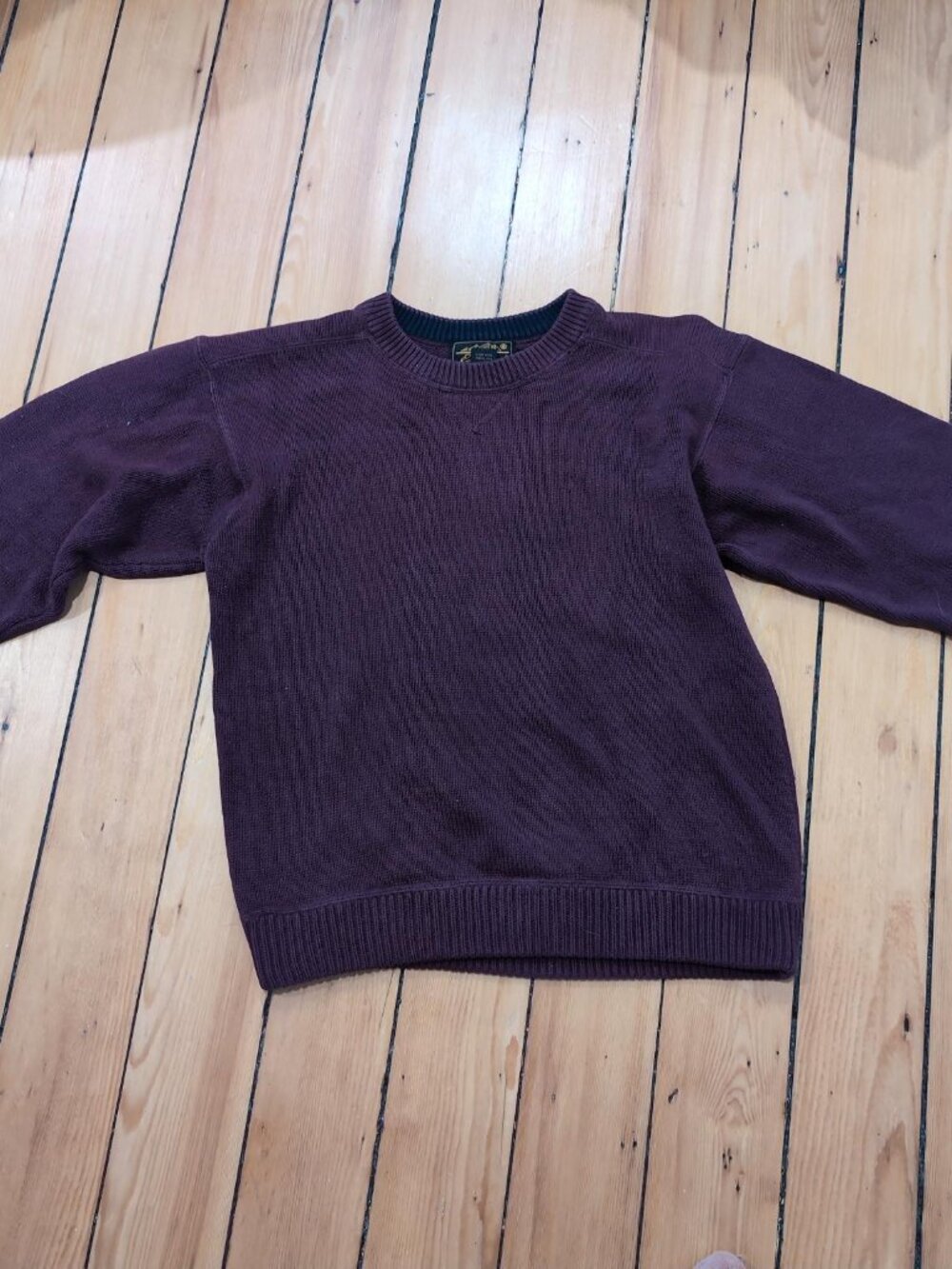Eddie Bauer Burgundy Pullover 90s Crewneck Sweater - Picture 1 of 6